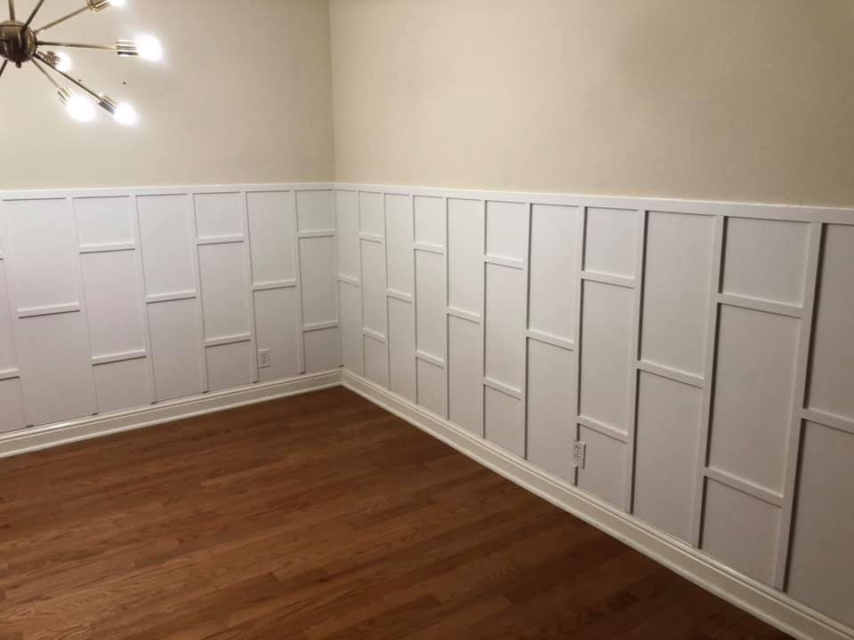 After: painted white wainscoting